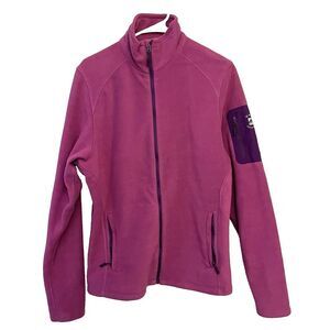 Outfitter Trading Purple Fleece Jacket Sweater Large Women's Outdoor Hiking Gorp